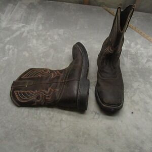 Cody James Men 12D Work Boots Brown Western Leather Mustang Soft Toe Waterproof